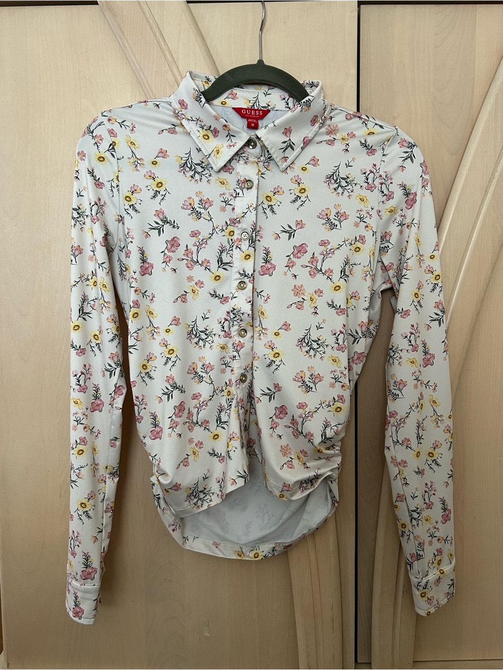 GUESS Soft Cream Floral Button-Down Shirt